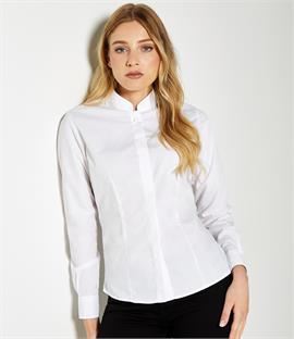 Kustom Kit Ladies Long Sleeve Mandarin Collar Shirt